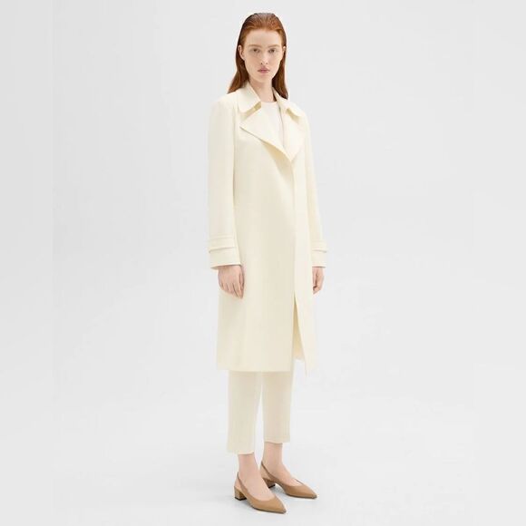 Oaklane Trench Coat in Admiral Crepe
 In Color SAND - Picture 2 of 9